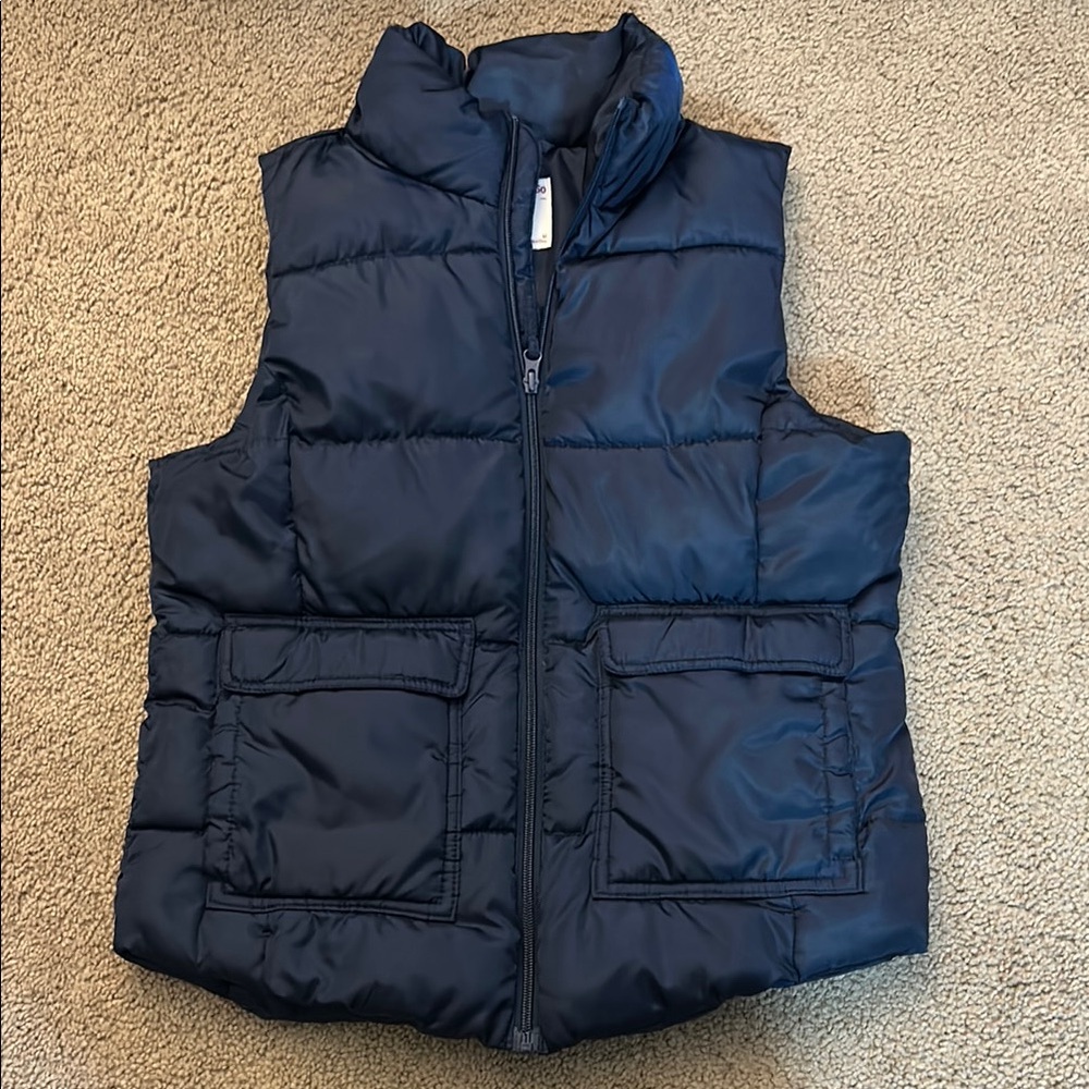 Navy blue puffer vest